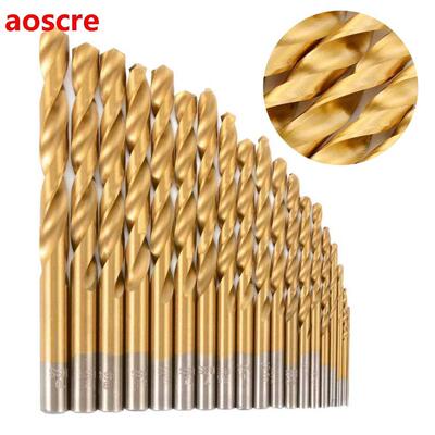 19Pcs High Speed Steel Diamond Drill Bit Set Titanium Coated