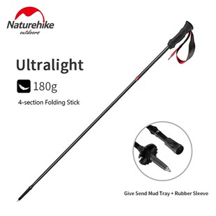 Four-Section Trekking Pole Ultralight Hiking Stick Climbing