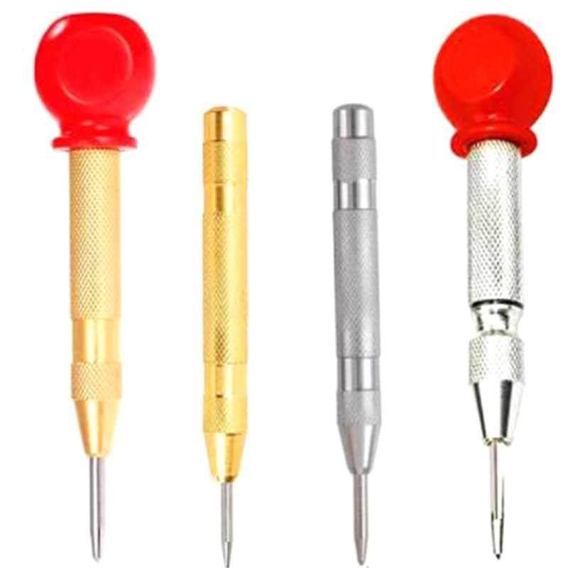 4 Pack Automatic Center Punch, Spring Loaded Center He Pun