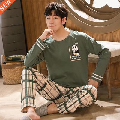 Men	s Winter Warm Pajamas 100% Cotton Sleepwear Home Wear