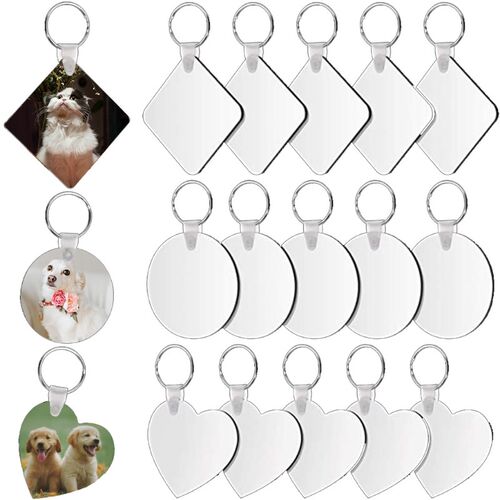 30 Pcs/Set Sublimation Keychain Blanks Heat Transfer Double-