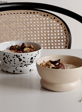 Home Ceramic Bowl Nordic Creative Round Bowl Plate Cute