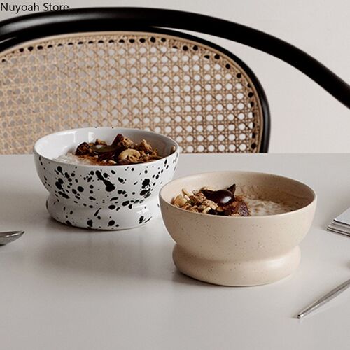 Home Ceramic Bowl Nordic Creative Round Bowl Plate Cute