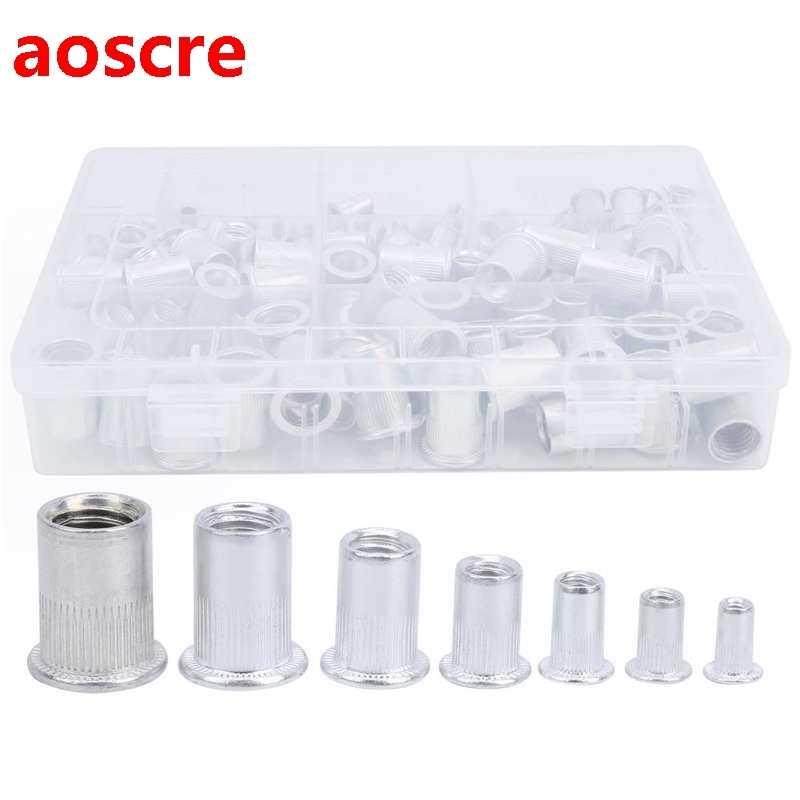 threaded insert 175pcs Rivet Nut Set Flat Head Aluminium Nut