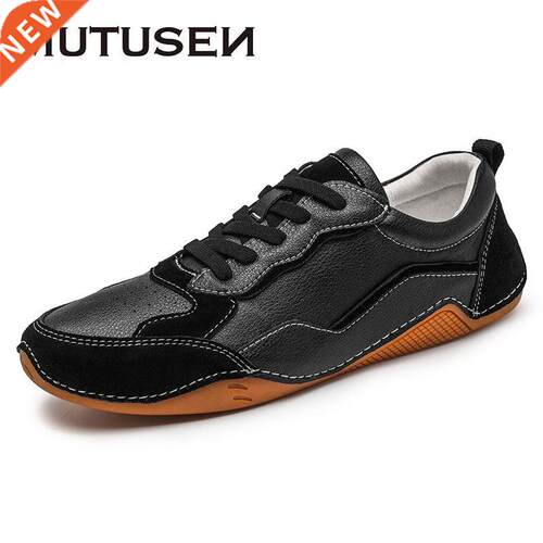 Casual Men Shoes Suede Leather Flat Shoes Handmade Walking S