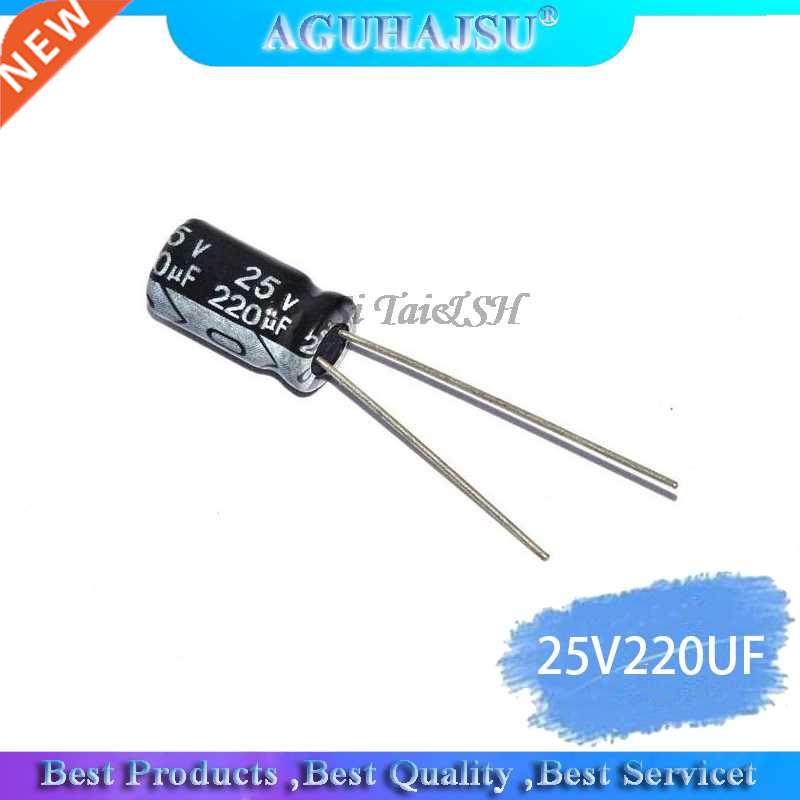50PCS Higt quality 25V220UF 6*12mm 220UF 25V 6*12 Electrolyt