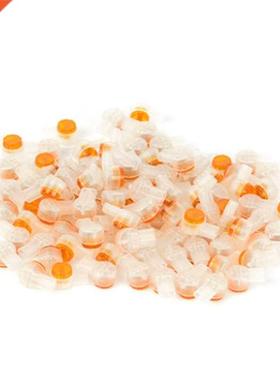 100-Pack 2 Port Crip Connection Terinals Waterproof Orange