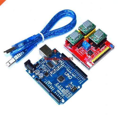 ! cnc shield v2 engraving machine 3D Printer+ 3pcs A4988 dri