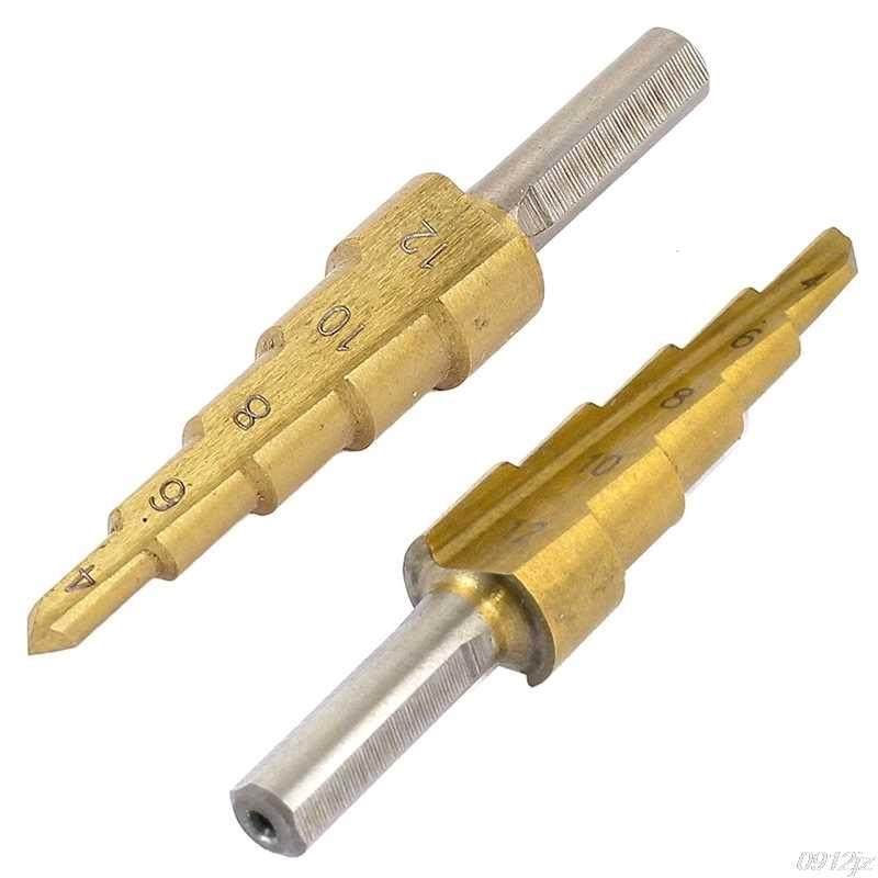 HSS Titanium Step Cone Metal Drill Bits 4-12mm Tone Triangle