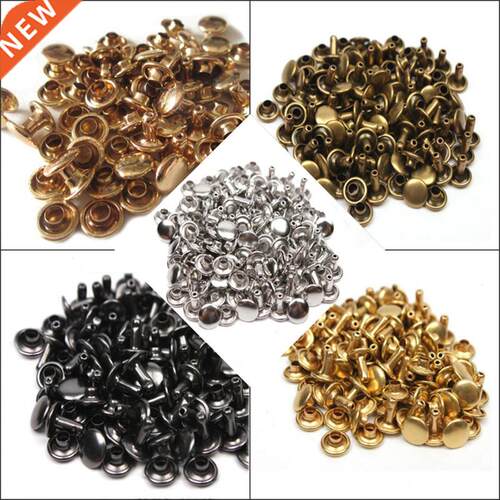 6mm 8mm 100pcs/Set DIY Metal Double Cap Rivets Studs Round R