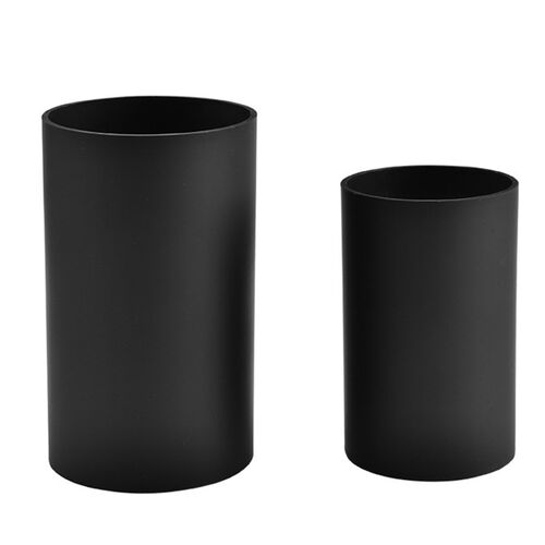 Kitchen Utensil Holder Black Plastic Cylinder Storage Table