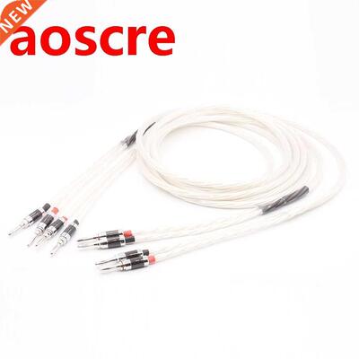 Yter Pair 5N Single crystal silver Plated Audio speaker cabl
