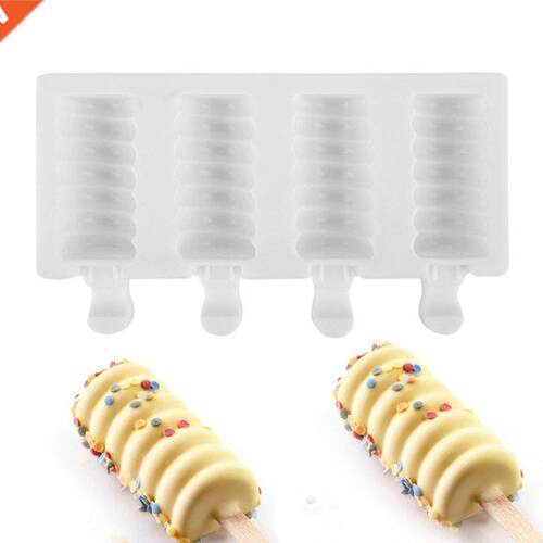 Ice Cream Mold 4 cell Silicone Juice Popsicle Maker Decorati