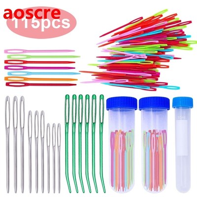 115Pcs Yarn Large Eye Blunt Needles Set Crafting Knitting W