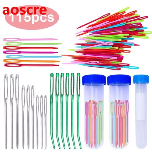 115Pcs Yarn Large Eye Blunt Needles Set Crafting Knitting W