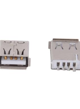 10 Pcs Straight Solder Type USB A Female Plug Jack Connector