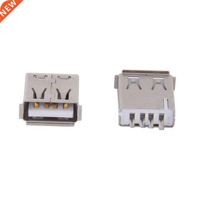 10 Pcs Straight Solder Type USB A Female Plug Jack Connector