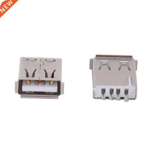 10 Pcs Straight Solder Type USB A Female Plug Jack Connector