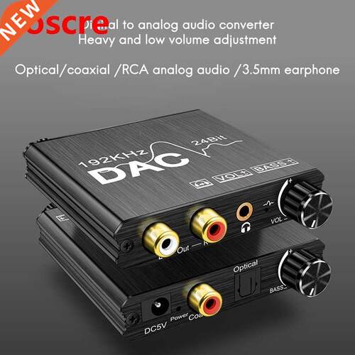 Digital to Analog Audio Converter 192KHz with Bass and Volum