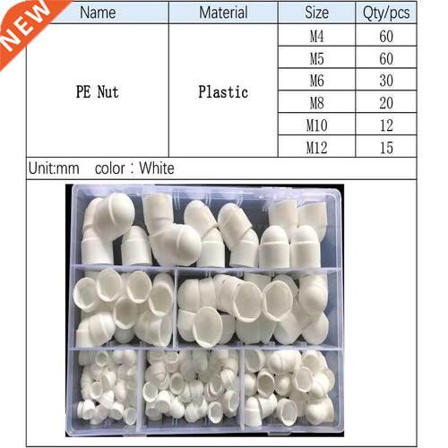Black White Hex Caps Cover Plastic PE No Thread Protection A