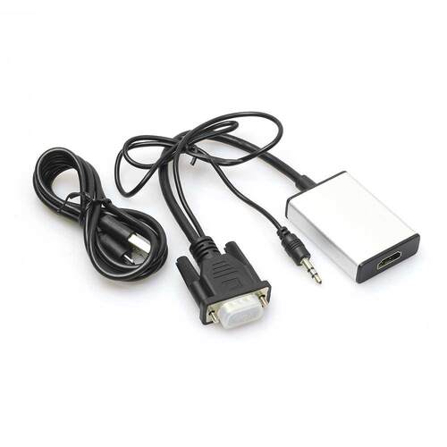 Full HD 1080P VGA To HDMI Converter Adapter+ USB Audio Cable