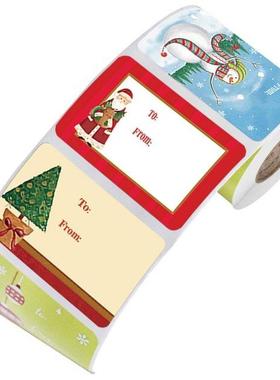 250pcs/roll Colored Chrstmas Stamp Desgn Kraft Seal Stcke