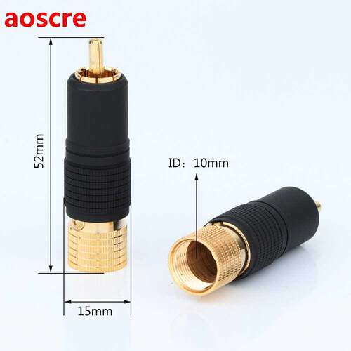 Preffair 4pcs 24K Gd Plated Screw Locking RCA Plug Audio C