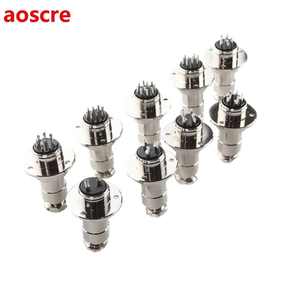 GX20-6 6 Pin with Flange Male and Female 20mm Wire Panel Con