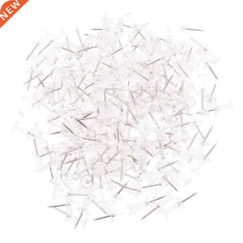 200 x Clear Push Pins Transparent Plastic