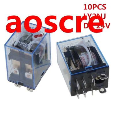 10pcs 24V DC Coil Power Relay DPDT LY2NJ HH62P-L JQX-1F