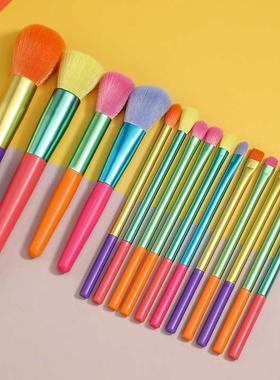 8/15Pcs 2021 New Colorful Makeup Brush Set ranbow Makeup Br