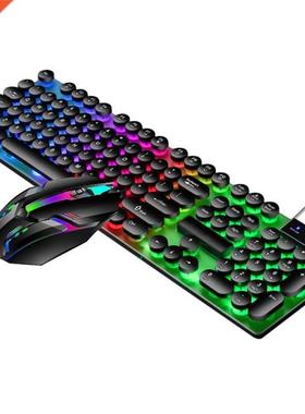 Steampunk Gamng Mechancal Keyboard Metal Panel Round Retro