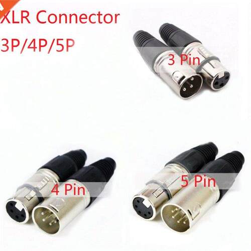 Male & Female 3-Pin 4-Pin 5-Pin XLR Microphone Audio