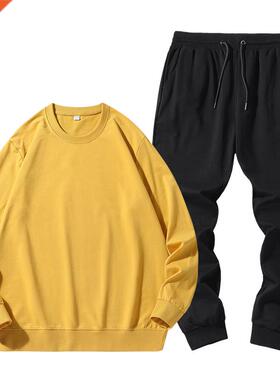 2022 New Men's Casual Sports Suit Round Neck Long Sleeve