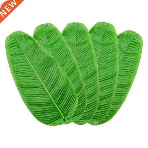 5PCS Artificial Banana Leaves Faux Tropical Leaves for Hawai