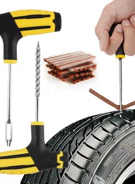 Car Tire Repair Tools Kit with Rubber Strips Tubeless Te P