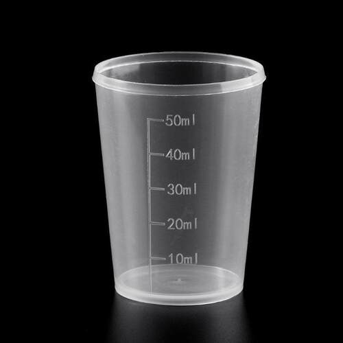 5Pcs / Set Clear Disposable Plastic with Scale Cup Cup Measu