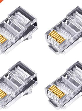Pcs RJ45 Connector 6U Gold Plated P Through Ethernet Cabl