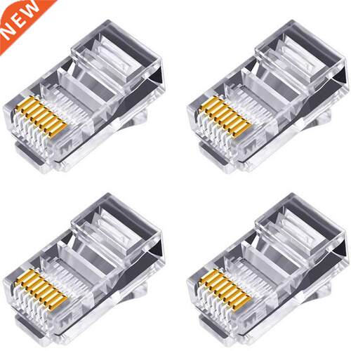 Pcs RJ45 Connector 6U Gold Plated P Through Ethernet Cabl