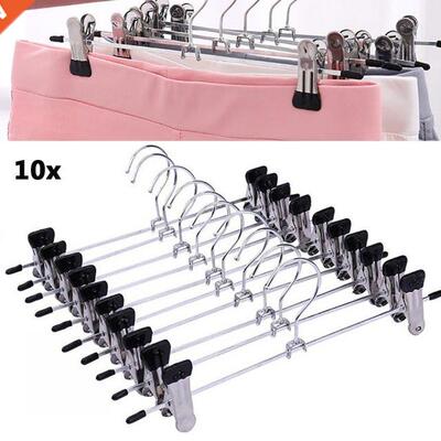 10 Pcs Rack Clip Stainless Steel Trousers Wardrobe Clip Anti