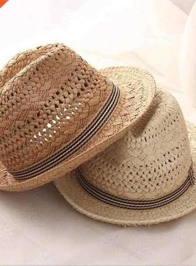Summer beach sunscreen men's panama hat jazz casual male