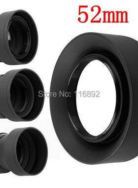 10pcs/lot 52mm 3-Stage 3 in1 Collapsible Rubber Foldable Len