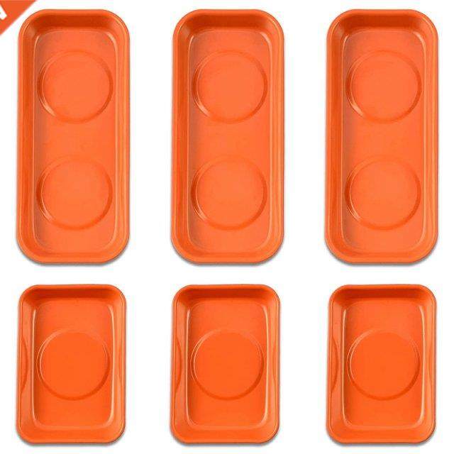 6 Pcs Orange Magnet Screw Tray , Magnetic Parts Holder Mecha