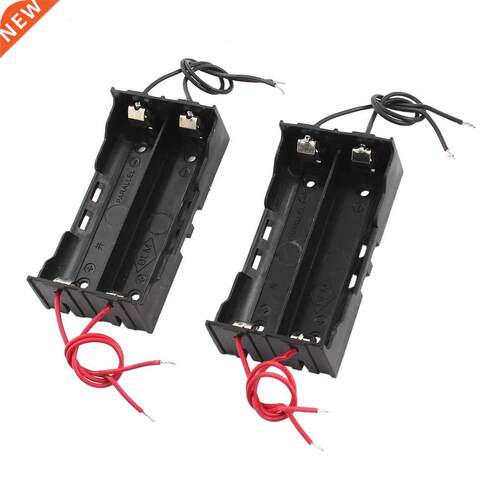 Black 2 Slots 2 x 3.7 V 18650 Holder Box Container x 2