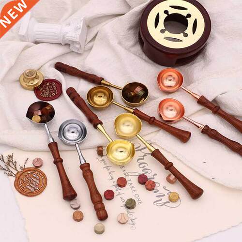 Anti Hot Sealing Wax Spoon Retro Wood Handle For Furnace Mel