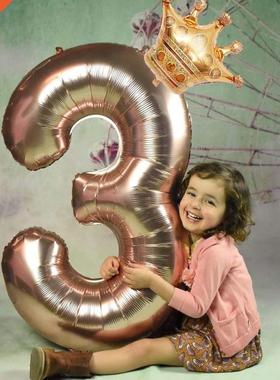 32inch Number Foil Balloons with crown number balloon 1 2 3