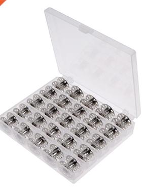 25Pcs Clear Empty Bobbins Spool Case With 25 Grid Storage Ca