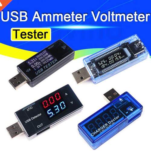 USB Voltmeter Ammeter Current Voltage Tester LCD Digital Dis