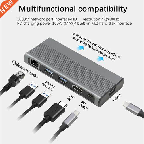 M2 NVME NGFF SATA SSD Disk Enclosure 10Gbps M.2 SSD Case Enc