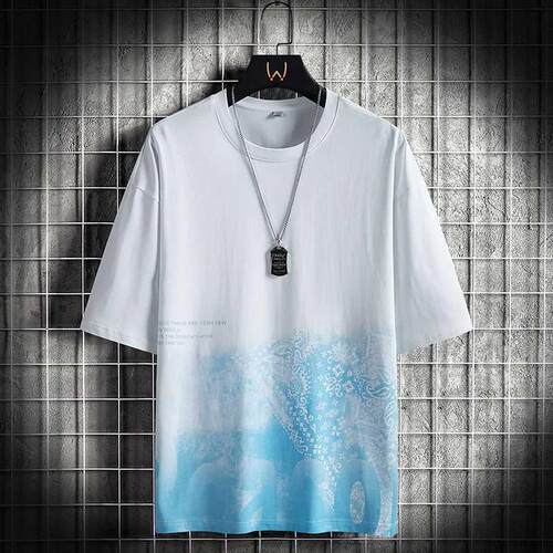 T-shirt for Men 100% Cotton O-Neck Half Sleeve Printed Men C